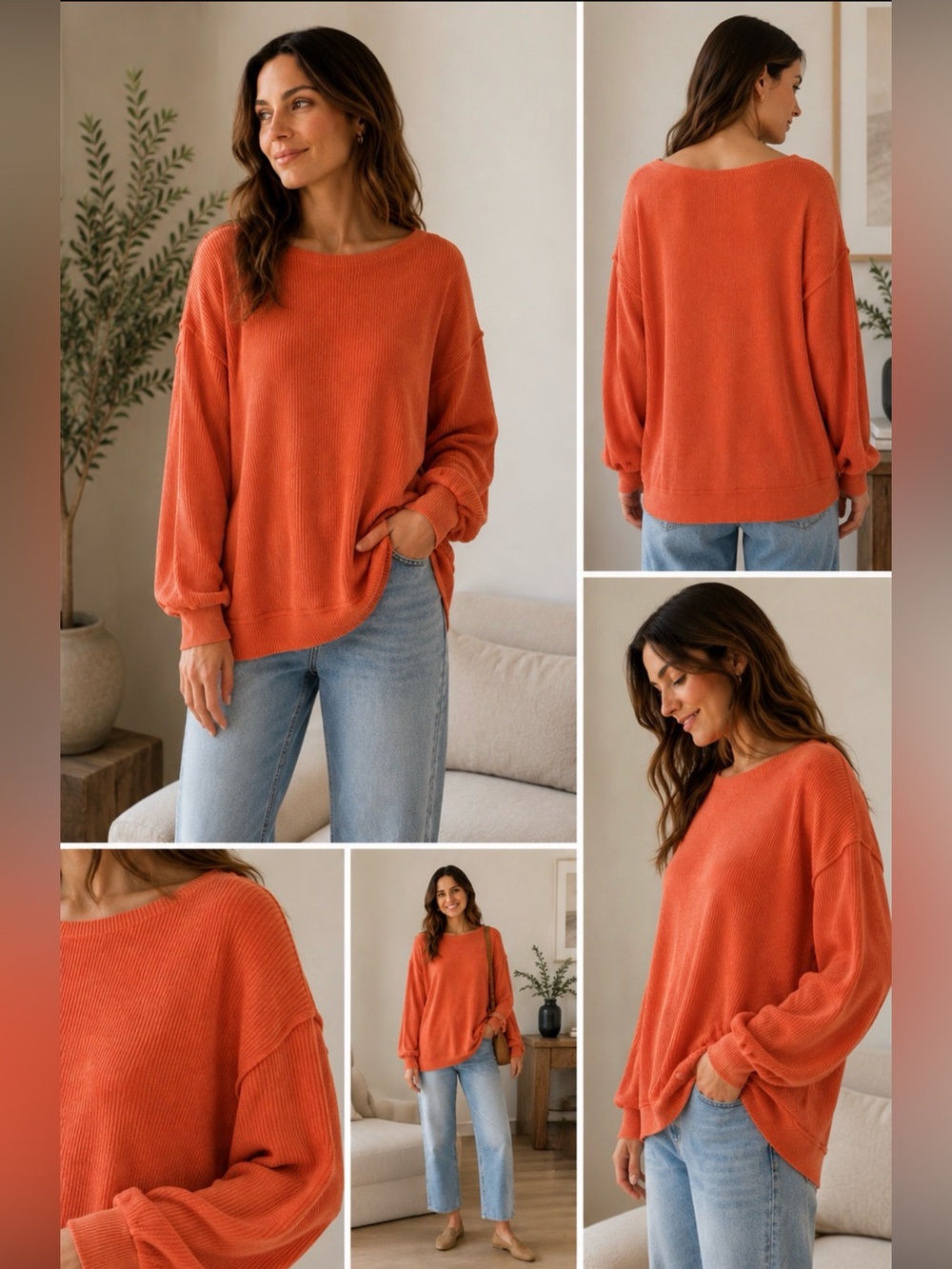 Women's Orange Sweater by Free People
